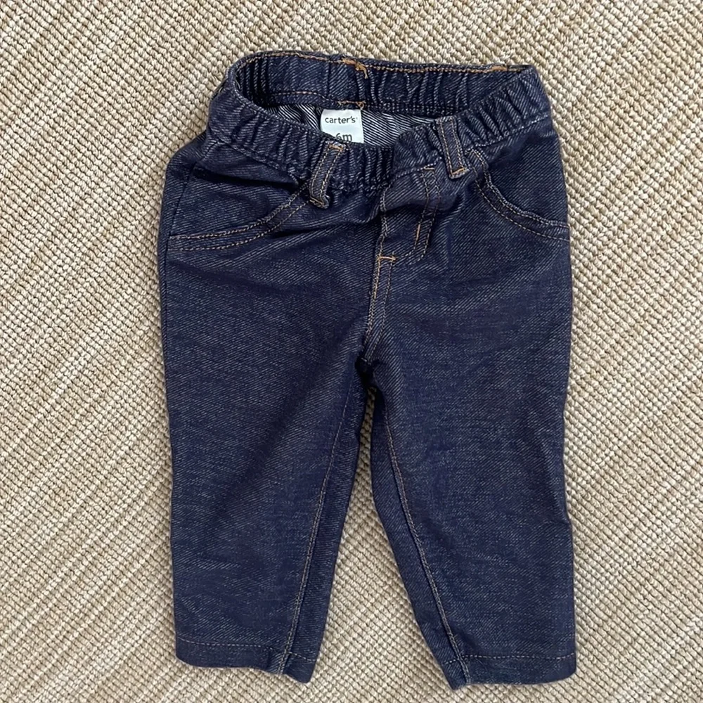 Carter’s baby denim in sizes 3, 6, 9 and 18 months